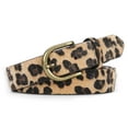 thumbnail image 1 of Leopard Print Leather Belt for Women Jeans Pants Waist Belt, 1 of 4