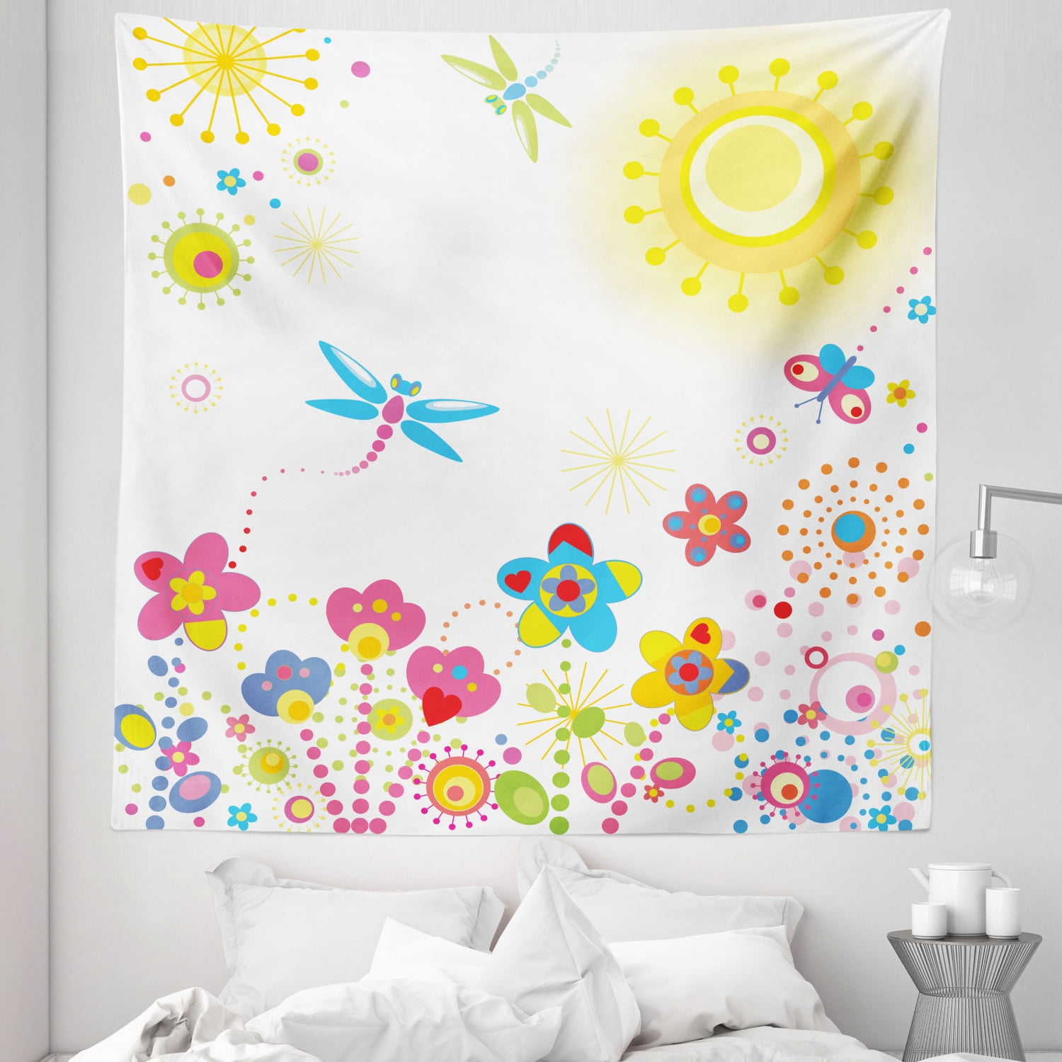 Aperturee Summer Strawberry Daisy Floral Room Set Backdrop