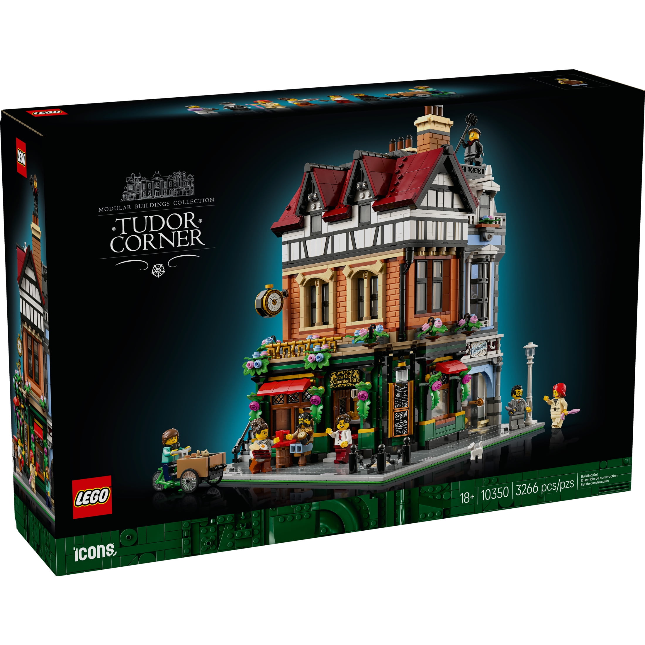 LEGO Icons Tudor Corner Building Set for Adults 18+ - DIY Miniature House Kit - Collectible Mini House Building Set for Men and Women - Crafting Gift for Adults -  10350