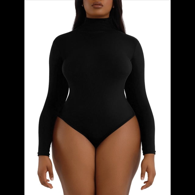 Faja Moldeadora de Abdomen para Mujer, Body de Larga Sin Costuras, Moldeadora Negro L