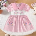 thumbnail image 2 of Zshosam Robes pour Petites Filles Robe Fille Décontractée Col Rond Ligne A Manches à Volants Longueur Genou Robes Taille 2T 3T,(Rouge 2-3 Ans), 2 of 8