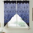 thumbnail image 2 of Blue Geometric Swag Valances for Windows 2 Pack, Kitchen Window Curtains 36 Inch Length, Ombre Modern Abstract Art Privacy Swag Curtains for Living Room/Bathroom with Rod Pocket 36"x36", 2 of 8