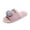 A_ Pink Slippers, variant on Women Cross Strap Rhinestone Accent Fluffy Open Toe Slippers, Soft Warm Winter Indoor Slides, Minimalist Trendy Daily Comfort Ladies Casual House Sandals White 36