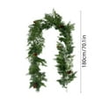 thumbnail image 3 of Antqov Artificial Christmas Garland 6.2Ft Faux Hanging Needles Pine Vine with Pinecones Fake Plants Christmas Decor for Indoor Outdoor Holiday Fireplace Wall Porch Window Home Party Decorations, 3 of 6