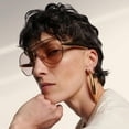 thumbnail image 4 of Oversized Aviator Sunglasses For Women 70s Retro 2025 Metal Shades with Gold Streamline Arms, 4 of 7