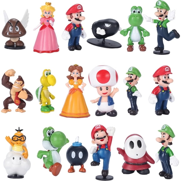 18pcs/Set 2" Mario Toys – Action Figures Bros Princess,Character,Cake Topper,Party Supplies Collectible Figurine Gifts Decoration Figures Toy