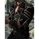 thumbnail image 1 of Camisa informal de fiesta para hombre, camisa social de lujo para hombre, camisa con botones de solapa, camisa de manga larga con estampado azul y amarillo, ropa de calle, 1 of 6