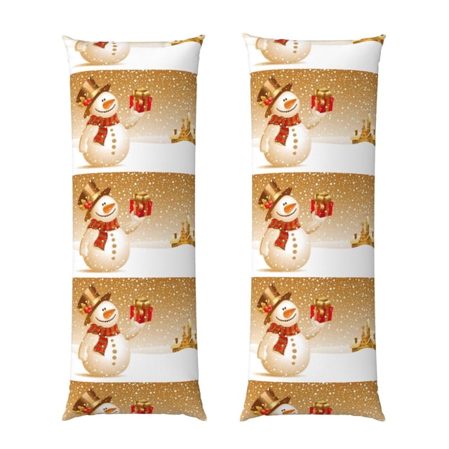 Balery Christmas Snowman Gift Funda Protectora para Almohada Corporal de Algodón Hipoalergénico con Cierre(55 x 21 pulgadas), Almohadas No Incluidas