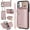 Rosegold, variant on ShellTech for iPhone 11 Case with Card Holder and Strap - Zipper Pocket,Crossbody Lanyard Strap,Credit Card Holder,Stand Ring,Cute Phone Wallet Case for Women,Red