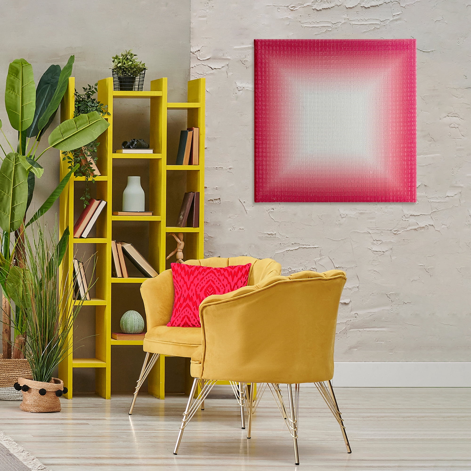Stupell Industries Red Ombre Fade Abstract Painting Wrapped Canvas Art Print Wall Art, 30 x 30