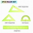 thumbnail image 3 of Uxcell 4pcs Triangular Ruler Set 20cm Plastic Ruler Protractor Triangle Ruler, Yellow, 3 of 6
