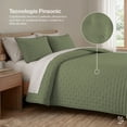 thumbnail image 3 of Set de 7 Piezas Edredón Ligero y Sábanas Matrimonial Dreamlab, Colcha para Cualquier Temporada, Hipoalergénica, Diseño Trébol Verde Seco, Beige, 3 of 10