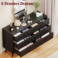 thumbnail image 2 of Rovaurx 6 Drawer Double Dresser Chest, Bedroom Chest of Dressers, Beside Table, Black, 2 of 7