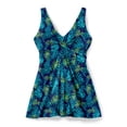 thumbnail image 4 of Swim 365 Women's Plus Size Twist-Front V-Neck Tummy Control A-Line Swim Dress, 4 of 6