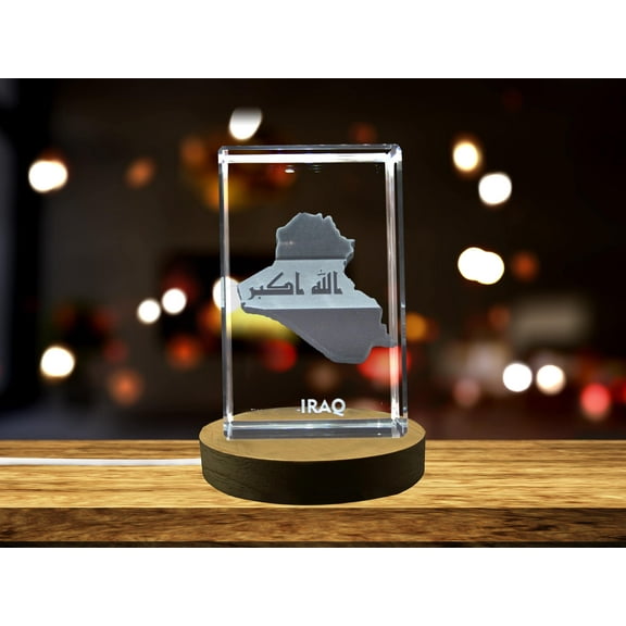 Iraq 3D Engraved Crystal 3D Engraved Crystal Keepsake/Gift/Decor/Collectible/Souvenir