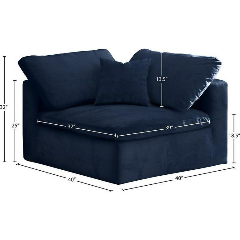 Meridian Furniture Relax Velvet Modular Corner Chair Meridian Furniture Relax Velvet Modular Corner Chair