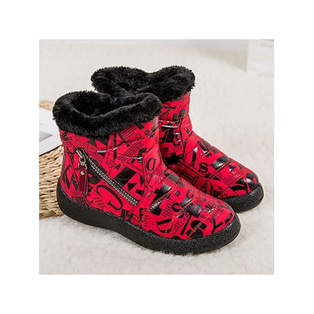 

GENILU Women Winter Warm Snow Boots Comfortable Faux Fur Lined Outdoor Snow Shoes Waterproof Hiking Boots