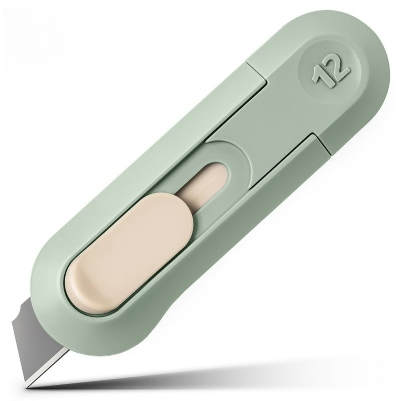 Mini Safety Utility Knife with Auto-Retractable Blade &ndash; Compact Box Cutter & Paper Opener for Office Home & Crafts