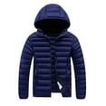 thumbnail image 2 of gbyLJF Men's Down Jacket Winter Hooded Puffer Coat Casual Solid Color Full Zip Jackets Thicken Warm Coat with Zipper Pockets, 2 of 9