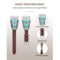 thumbnail image 3 of TOYOUTHS Leather Band Compatible with Versa 4/Versa 3/Sense 2/Sense Band, Turquoise Watch Bands for Women, Vintage Bohemian Ethnic Antique Jewelry Style Strap for Versa 4, 3 of 7