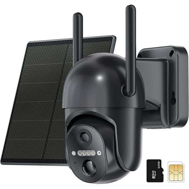 4G LTE Cellular Solar Security Camera Wireless Outdoor, No WiFi Battery