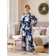 thumbnail image 4 of Family Matching Christmas Pajamas Set Santa Letter Print Holiday Satin Sleepwear Dad Mom Kids PJs, 4 of 10