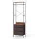 thumbnail image 1 of GETHFSA Freestanding Closet Organizer with Shelves & 3-Position Hanging Rod, Metal Clothing Rack with 3 Fabric Drawers, Space-Saving Wardrobe Storage for Bedroom, Entryway, Hallway – Black/Brown, 1 of 9