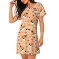 thumbnail image 2 of Easygdp Funny Sushi Camisón de manga corta para mujer, informal, estampado, 2 of 6
