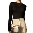 thumbnail image 1 of Women's Shirts Long Sleeve Slim Fit Underscrub Winter Basic Tee Tops, 1 of 5