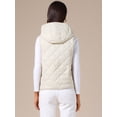 thumbnail image 4 of DARING DIVA Women's Lightweight Hooded Puffer Vest Quilted Short Coat S Apricot, 4 of 7