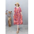 thumbnail image 3 of Ropa de verano 2022 para mujer, vestidos holgados de lino y algodón con cuello redondo estilo japonés informal, 3 of 5