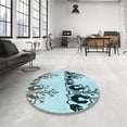 thumbnail image 4 of Ahgly Company Machine Washable Indoor Rectangle Transitional Green Area Rugs, 2' x 5', 4 of 7