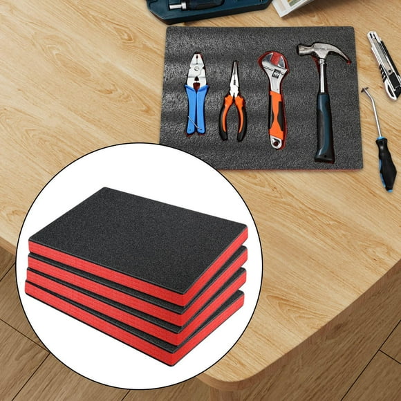 Insertos de espuma de 4 piezas para casos de eslinter de eslabón rojo y negro removible 45cmx30cmx25cm