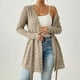 thumbnail image 1 of Ropa de trabajo para mujer,Cárdigan informal de manga larga con cuello redondo para mujer, corte holgado, mezcla de poliéster y elastano, ideal para estar en casa, sopatenor, 1 of 8