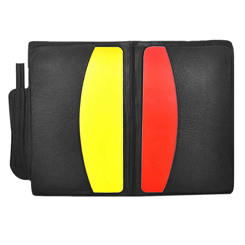Referee Cards Red/Yellow Football Wallet **x 2**Notebook Pencil Soccer Refs Set 