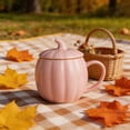 thumbnail image 3 of Msgweeeg Insulated Mug Ceramic Coffee Mugs 400ml Pumpkin Themed Ceramic Mug with Lid Glossy Porcelain Tea Cocoa Cup Multi-Color Decorative Drink Cup for Desk Kitchen Halloween Tabletop, 3 of 8