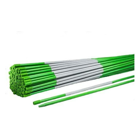 5ft Green Pro Snow Stakes - 60" x 5/16" Driveway Markers, Pointed Tip, Hy Viz Reflective Tape, (Choose Quantity) (20)