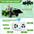 thumbnail image 2 of Riedhoff 12V 3-in-1 Ride-On Tractor w/Trailer, Remote Control,LED Lights,Shovel Bucket,Green, 2 of 8