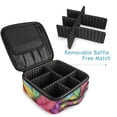 thumbnail image 4 of FORMRS Travel Makeup Bag Large Capacity Train Case Cosmetic Organizer with Adjustable Dividers, Vibrant Leaves Pattern, 4 of 8