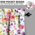 thumbnail image 5 of Country Floral Print Curtains 24" Short - 3 Panel Vintage Farmhouse Set with Bohemian Botanicals, Rod Pocket Window Treatment, 5 of 6