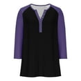 thumbnail image 4 of Oksale Women's Quarter Button Shirts Trendy Raglan T Shirt 3/4 Sleeve Tee Blouses Casual V Neck Blouse Going Out Fall Top Classic Fit Tops 2025, 4 of 9