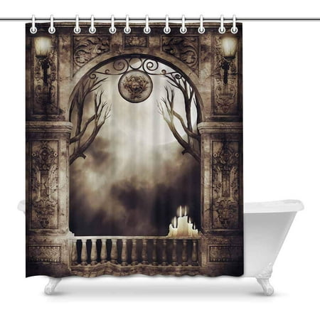 Mkhert 3d Old Gothic Arch Burning Candles Fantasy Lamps Waterproof