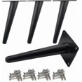 thumbnail image 1 of Cone-Shaped Metal Furniture Legs, 20cm Height, Black Finish, Anti-Slip and Noiseless for Sofas, Cabinets, and Tables, 1 of 5