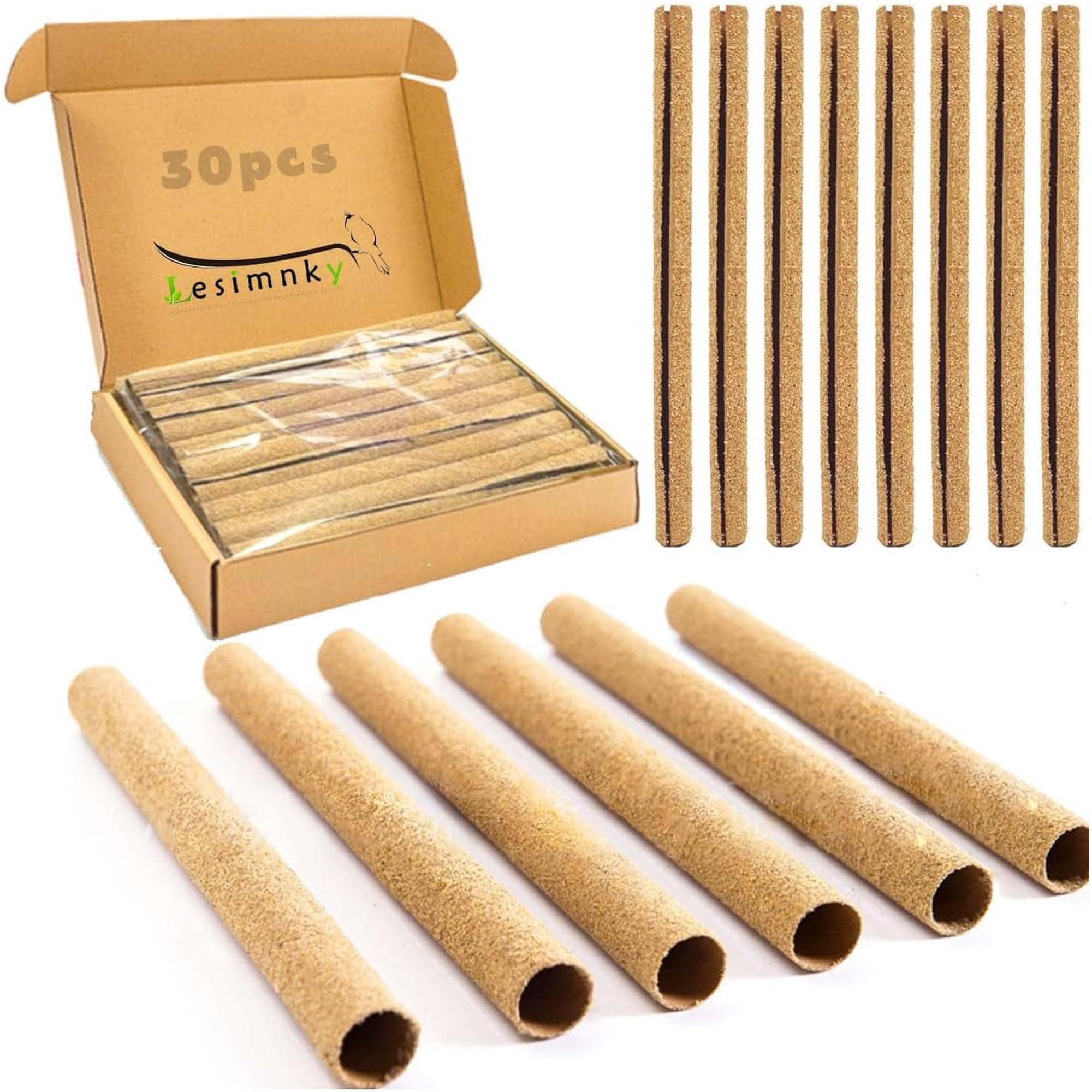 30PCS Birds Perch Covers Small Birds Sand Perch Covers 3/8" Diameter x 7.5" Long Sand Perch for for Budgies, Canaries, Parakeets, Lovebirds and Other Small Birds