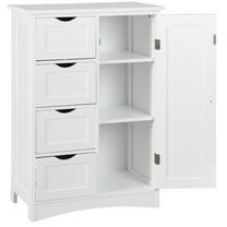 LYYHTY White wooden floor to ceiling storage cabinet with 4 drawers and 1 enclosed cabinet for living room, bedroom, corridor, and multifunctional storage cabinet. Wooden Floor Storage Organizer