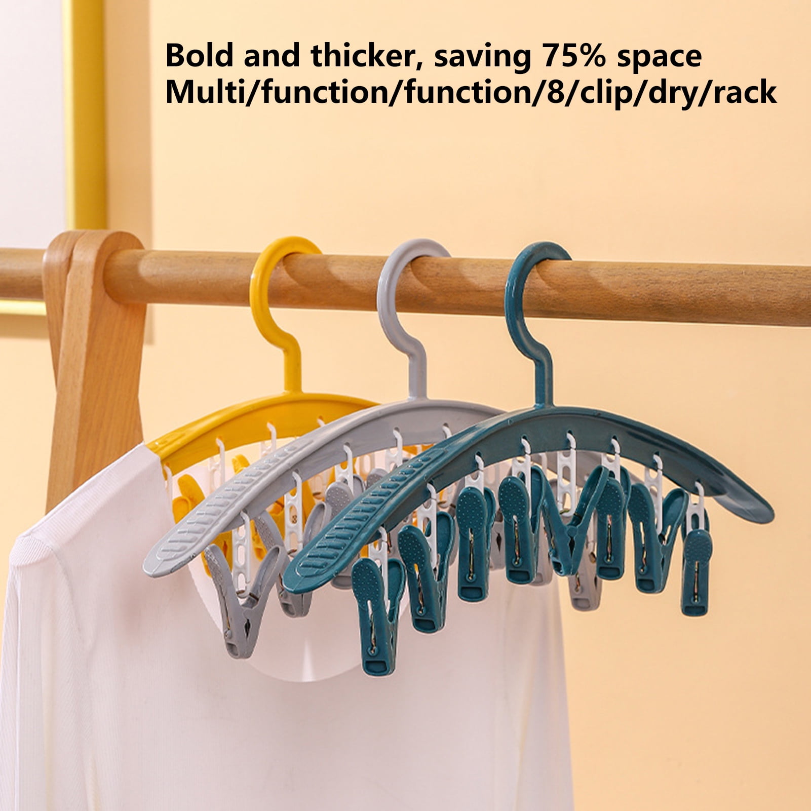 Warkul 8Clip Pants Hanger for Closet Organization, Skirt Hangers