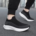 thumbnail image 6 of Men's Slip‑On Sock Style Running Sneakers, Stretch Knit Upper Athletic Shoes with Curved Thick Midsole for Daily Sports and Walking, 6 of 7
