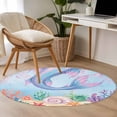 thumbnail image 5 of Ocean Marine Life Round Living Room Rugs 3.3 ft, Watercolor Fish Tails Starfish Sea Nut Seagrass Washable Area Rug with Non-Slip Sturdy Edge Binding Round Front Door Mat Floor Carpet for Entryway, 5 of 9