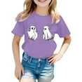 thumbnail image 2 of Weebloom Kids Halloween Shirts Boys Girls Hallowmas Cute Printed T Shirt Short Sleeved Tops For 1-13 Years Old Tees 3-4 Years Purple, 2 of 3