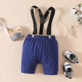 thumbnail image 7 of YDFCWXW Baby Boy My First Birthday Outfit Infant Bow Tie Romper with Suspenders, Cake Smash 1 Year Old Birthday Clothes (Blue, 12-18Months), 7 of 7
